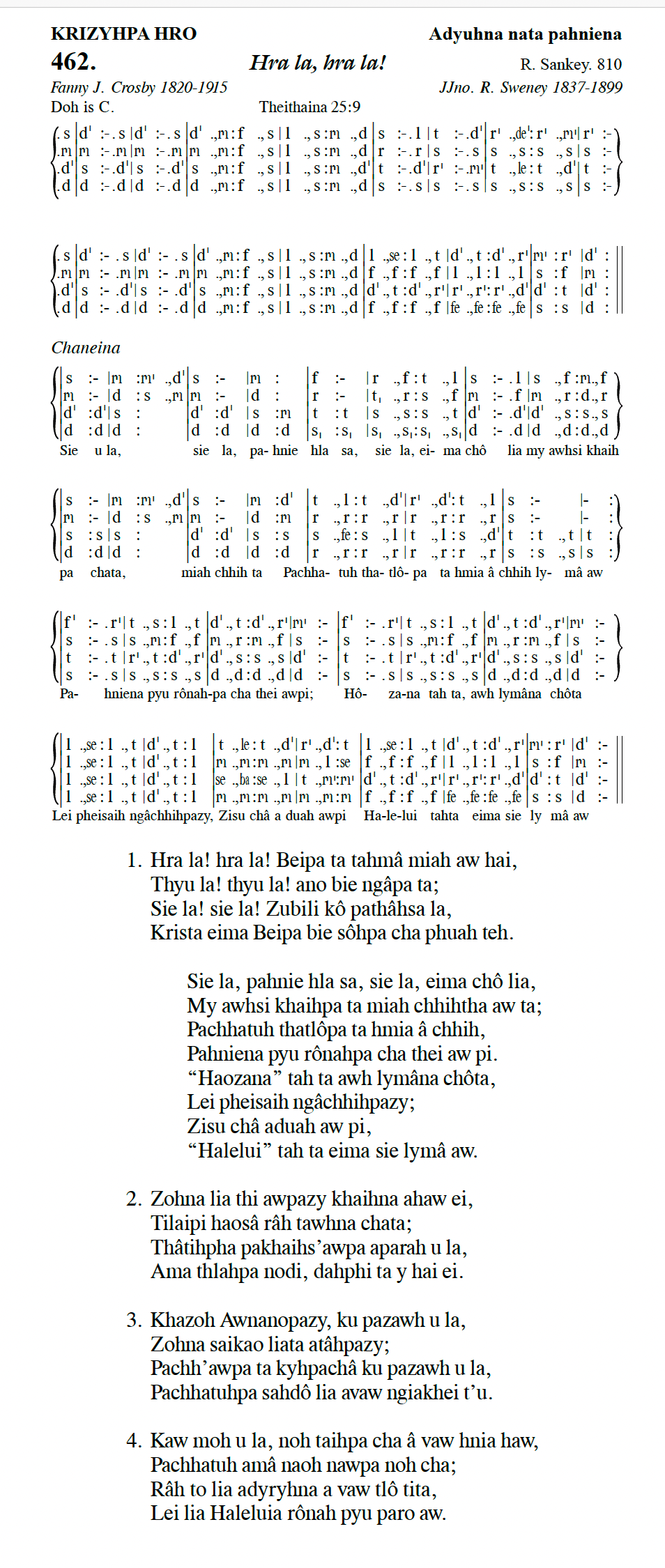 Hymn 462, “Hra la, hra la!”, Edition 13