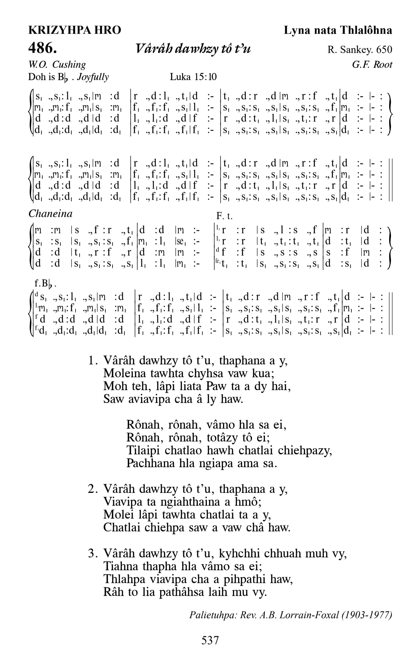 Hymn 486, “Vârâh dawhzy tô t’u”, Edition 13