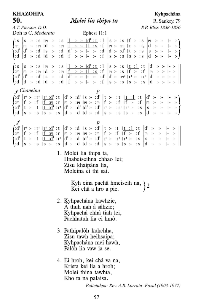 Hymn 50, “Molei lia thipa ta”, Edition 13