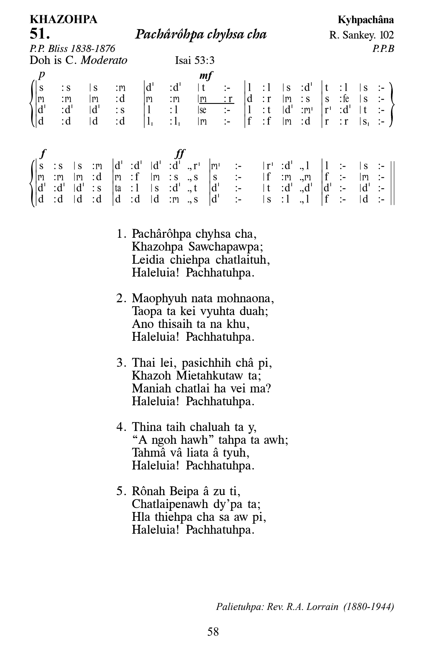 Hymn 51, “Pachârôhpa chyhsa cha”, Edition 13