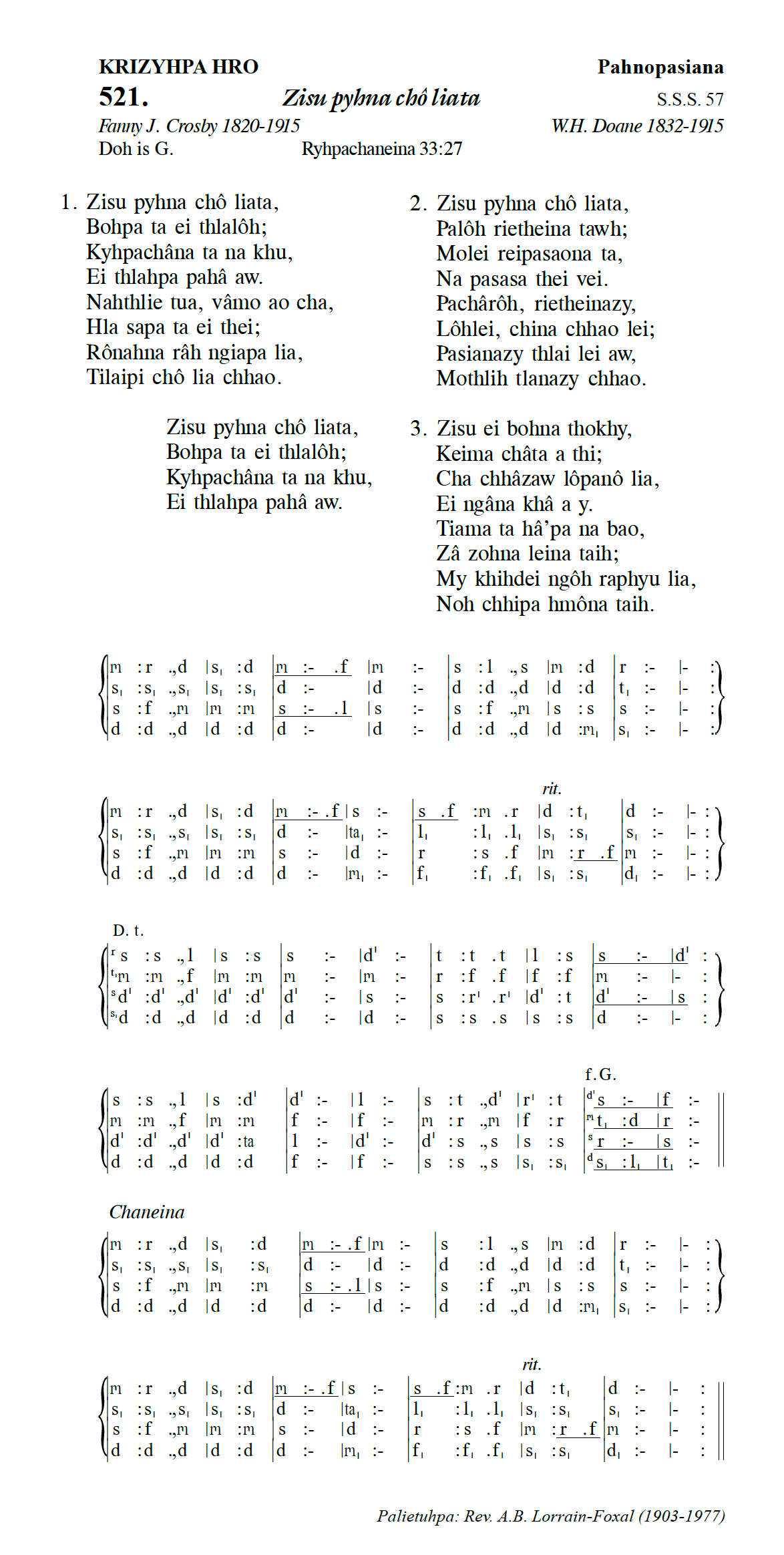 Hymn 521, “Zisu pyhna chô liata”, Edition 13