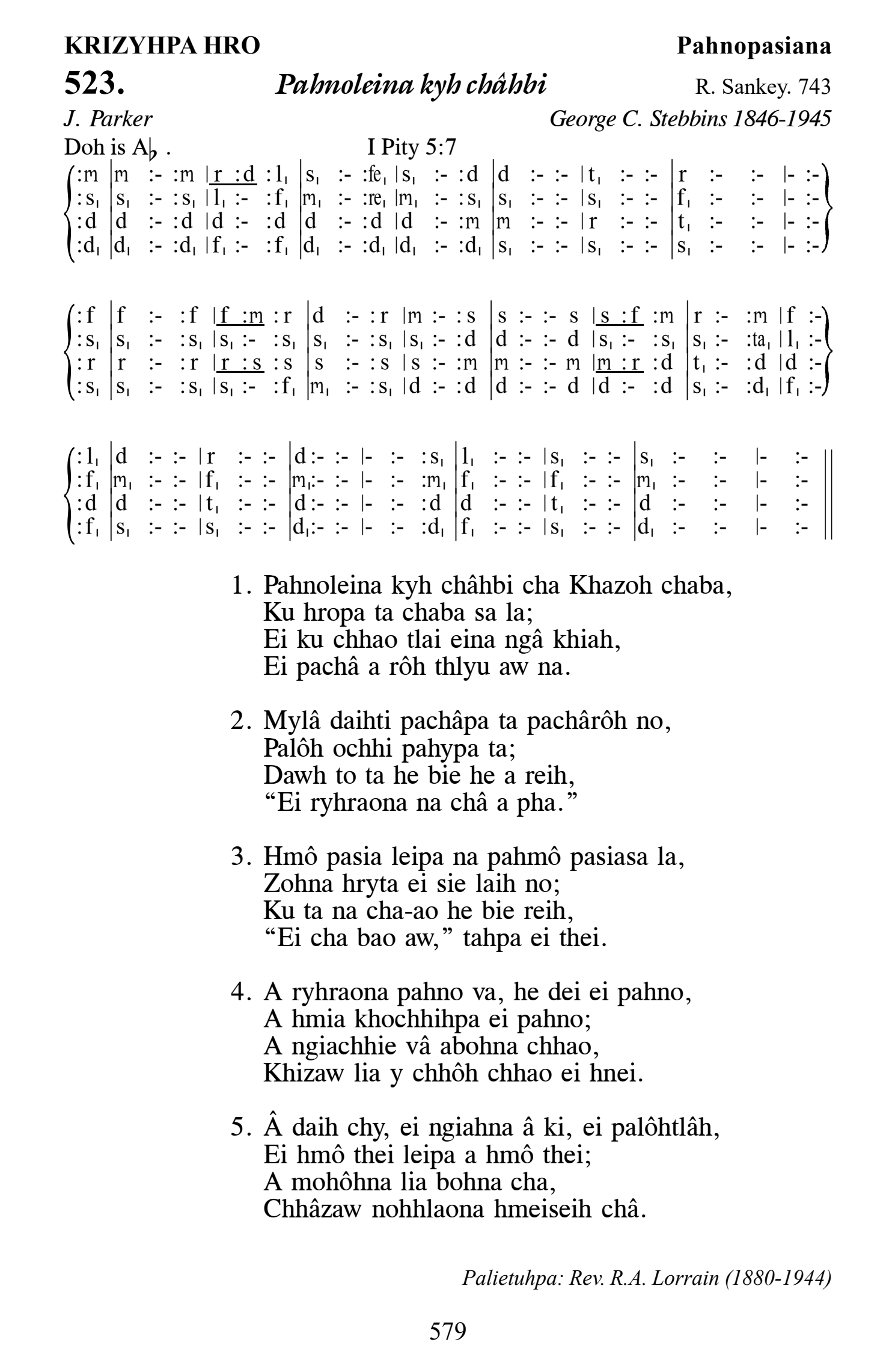 Hymn 523, “Pahnoleina kyh châhbi”, Edition 13