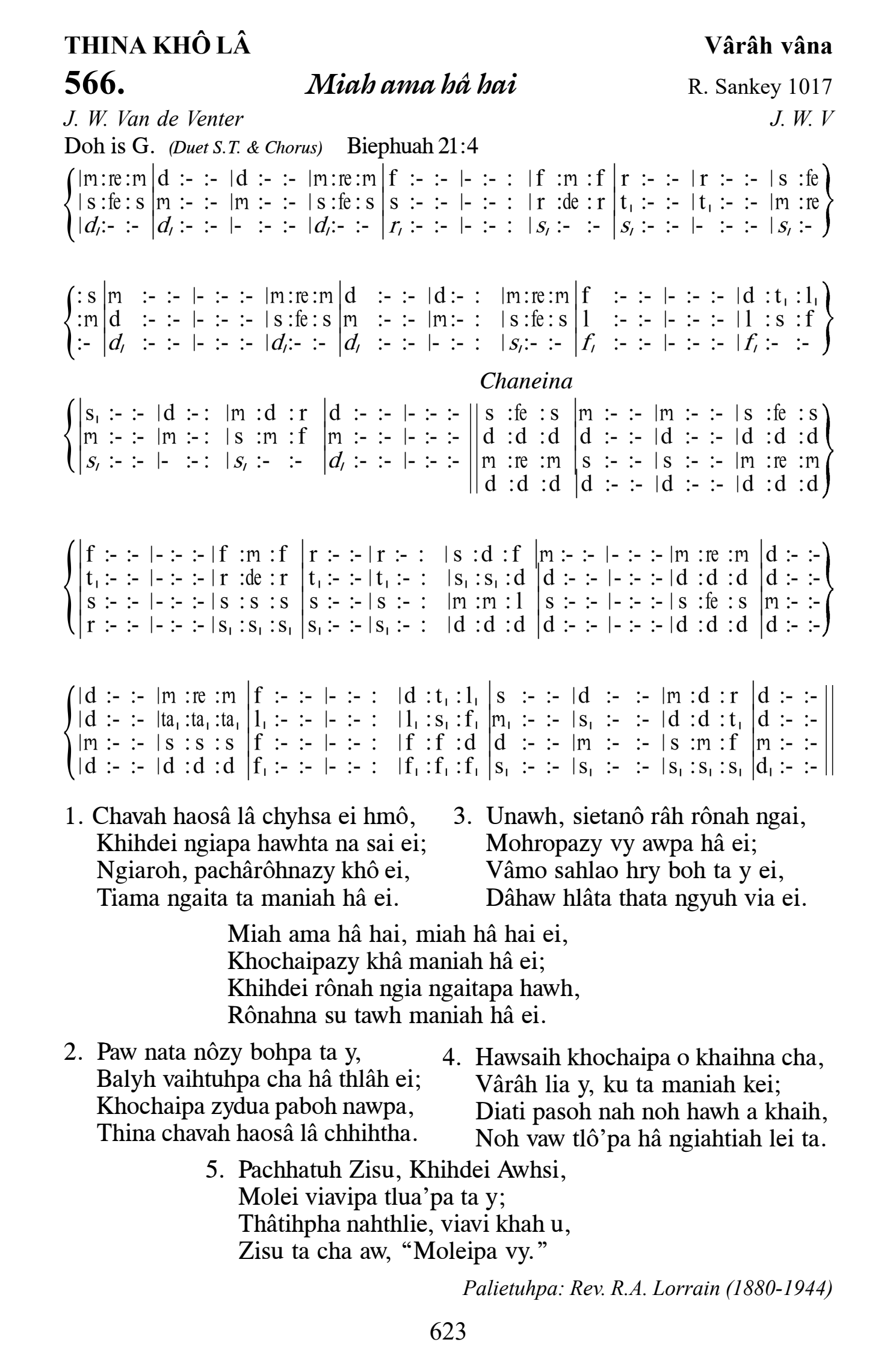 Hymn 566, “Miah ama hâ hai”, Edition 13