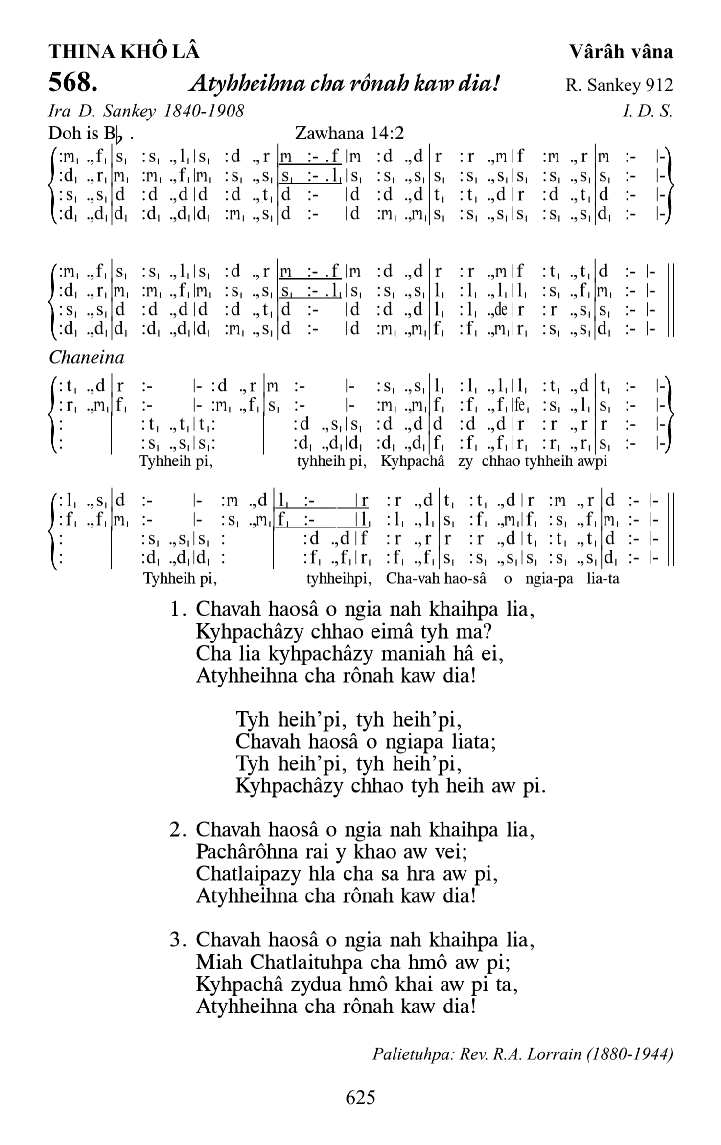 Hymn 568, “Atyhheihna cha rônah kaw dia!”, Edition 13