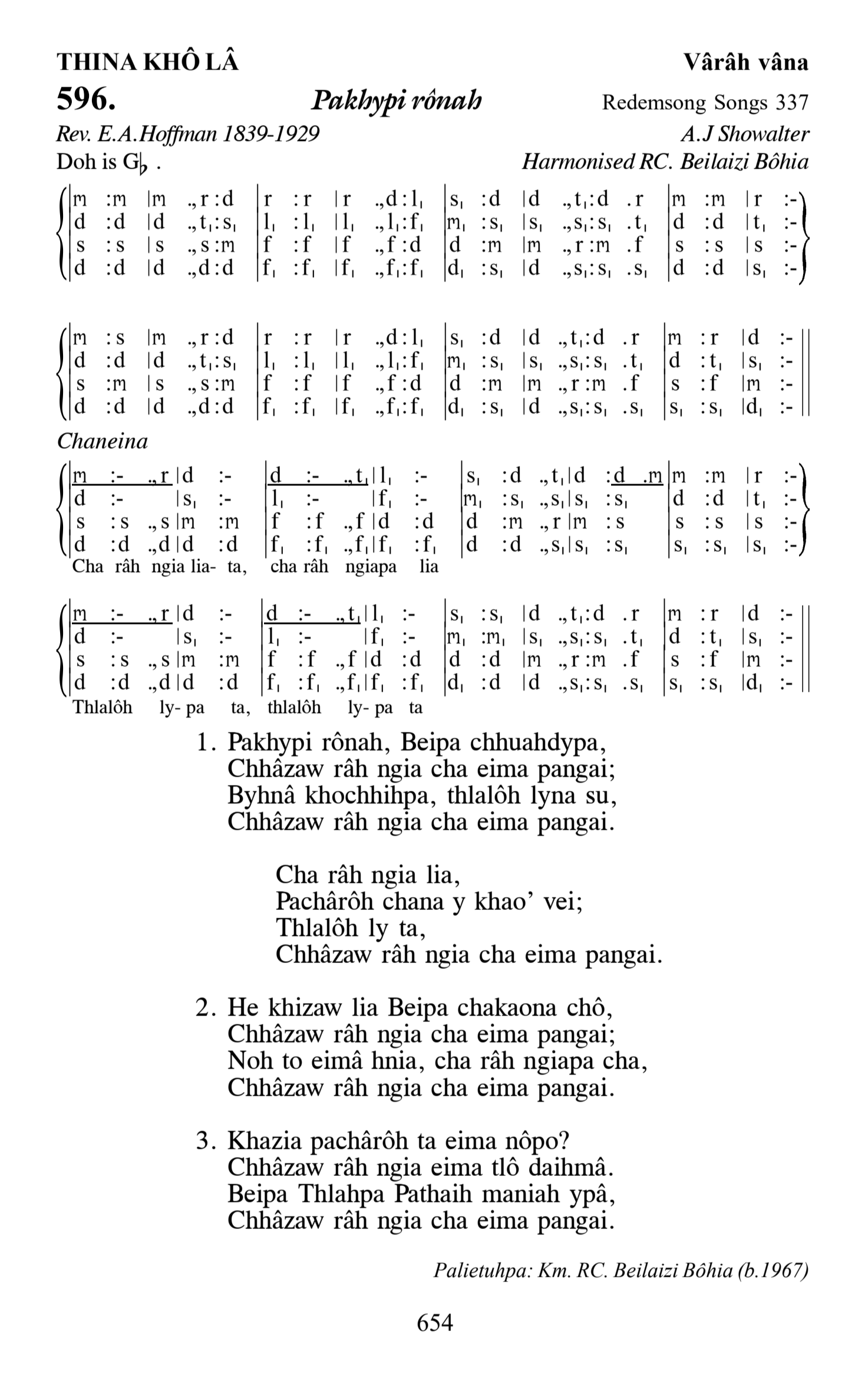 Hymn 596, “Pakhypi rônah”, Edition 13