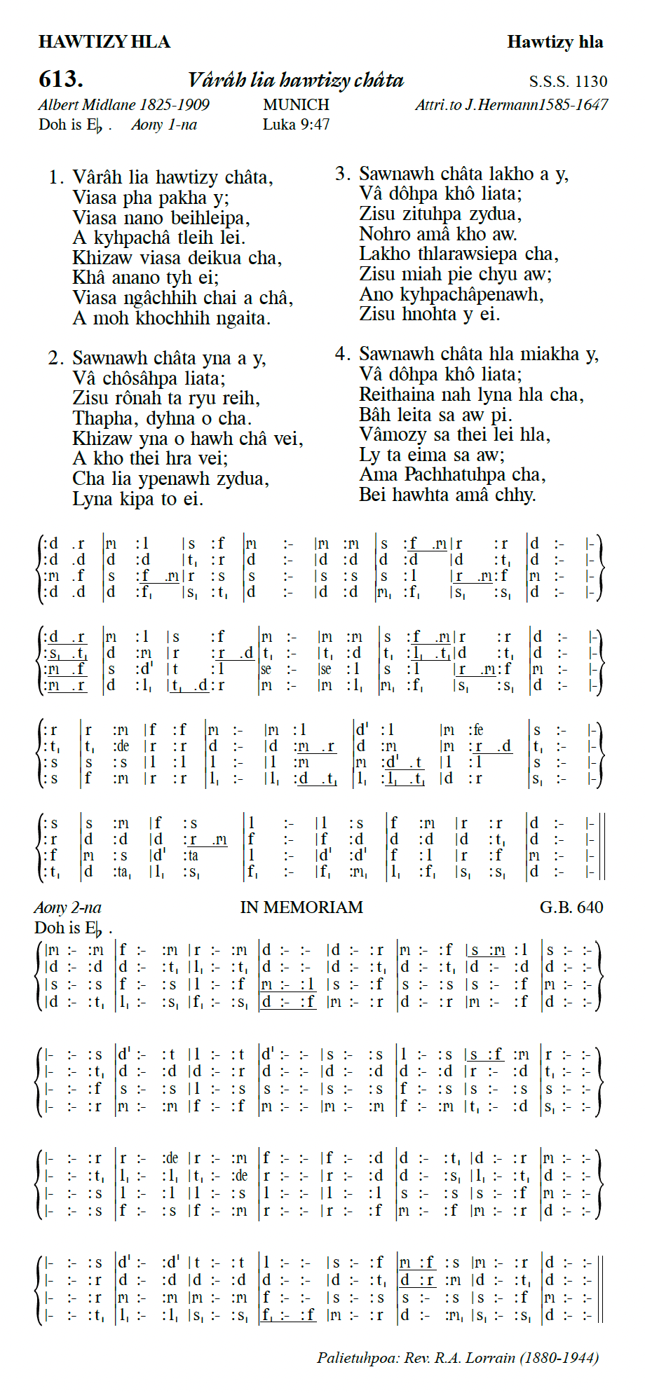 Hymn 613, “Vârâh lia hawtizy châta”, Edition 13
