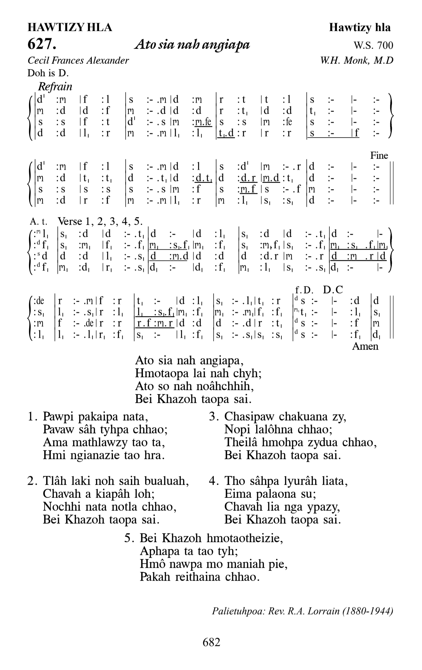 Hymn 627, “Ato sia nah angiapa”, Edition 13