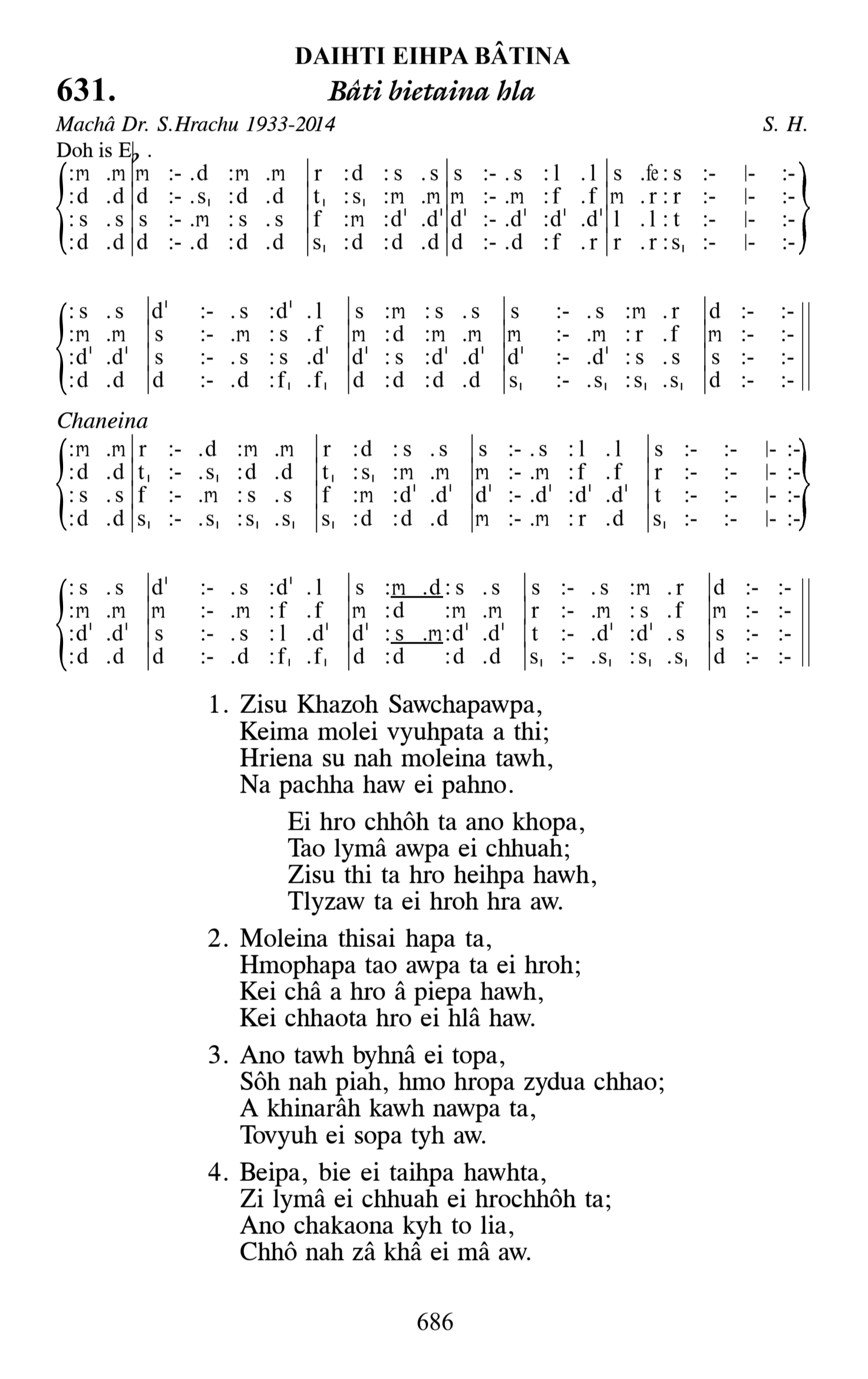 Hymn 631, “Bâti bietaina hla”, Edition 13