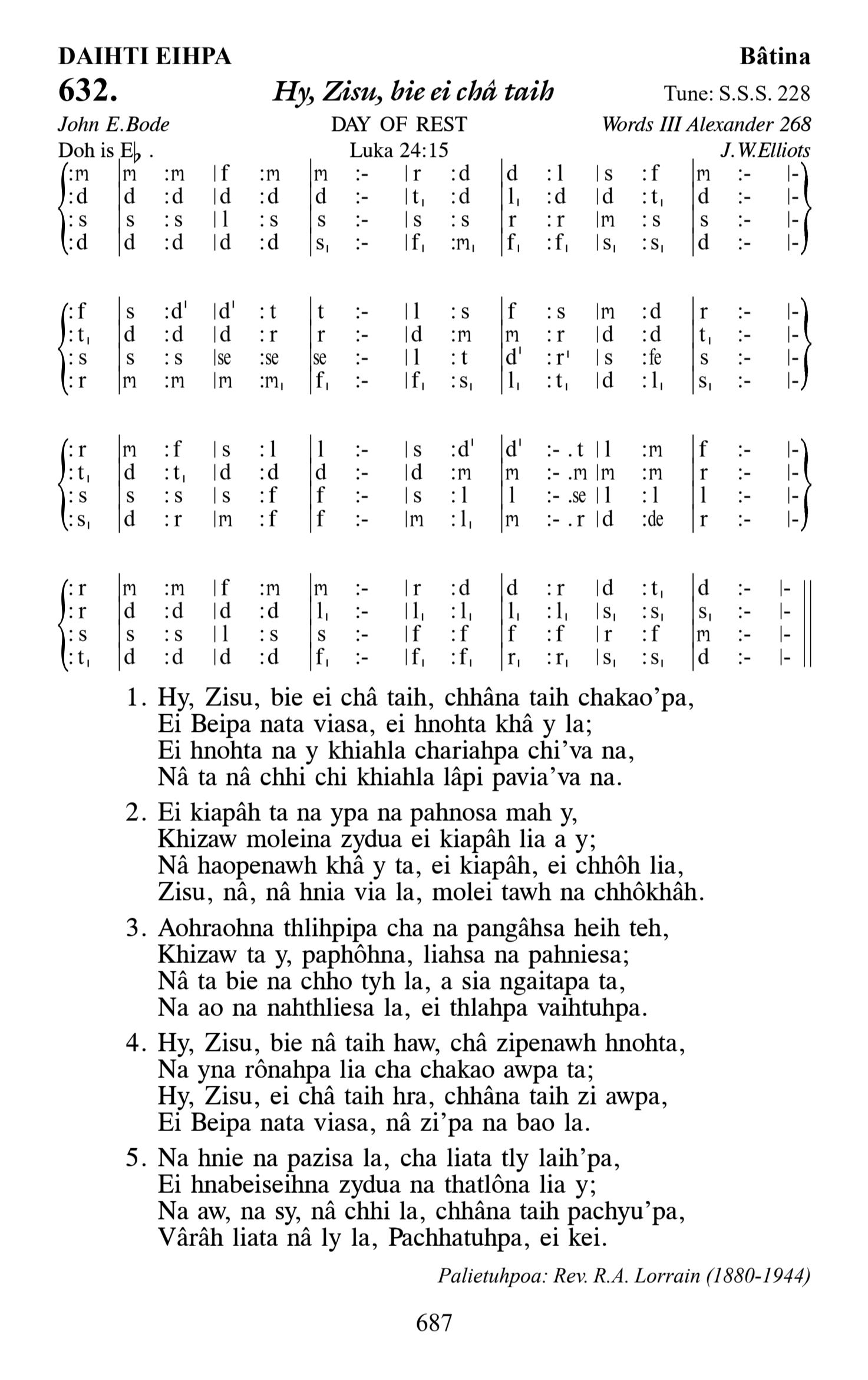 Hymn 632, “Hy, Zisu, bie ei châ taih”, Edition 13
