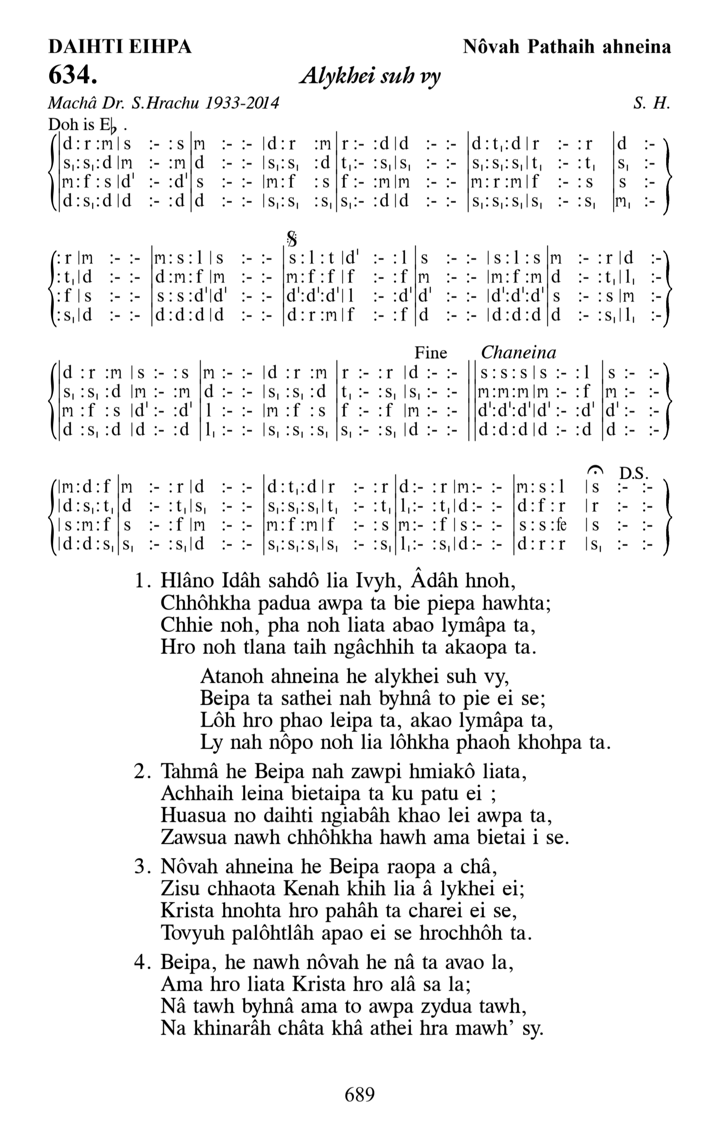 Hymn 634, “Alykhei suh vy”, Edition 13