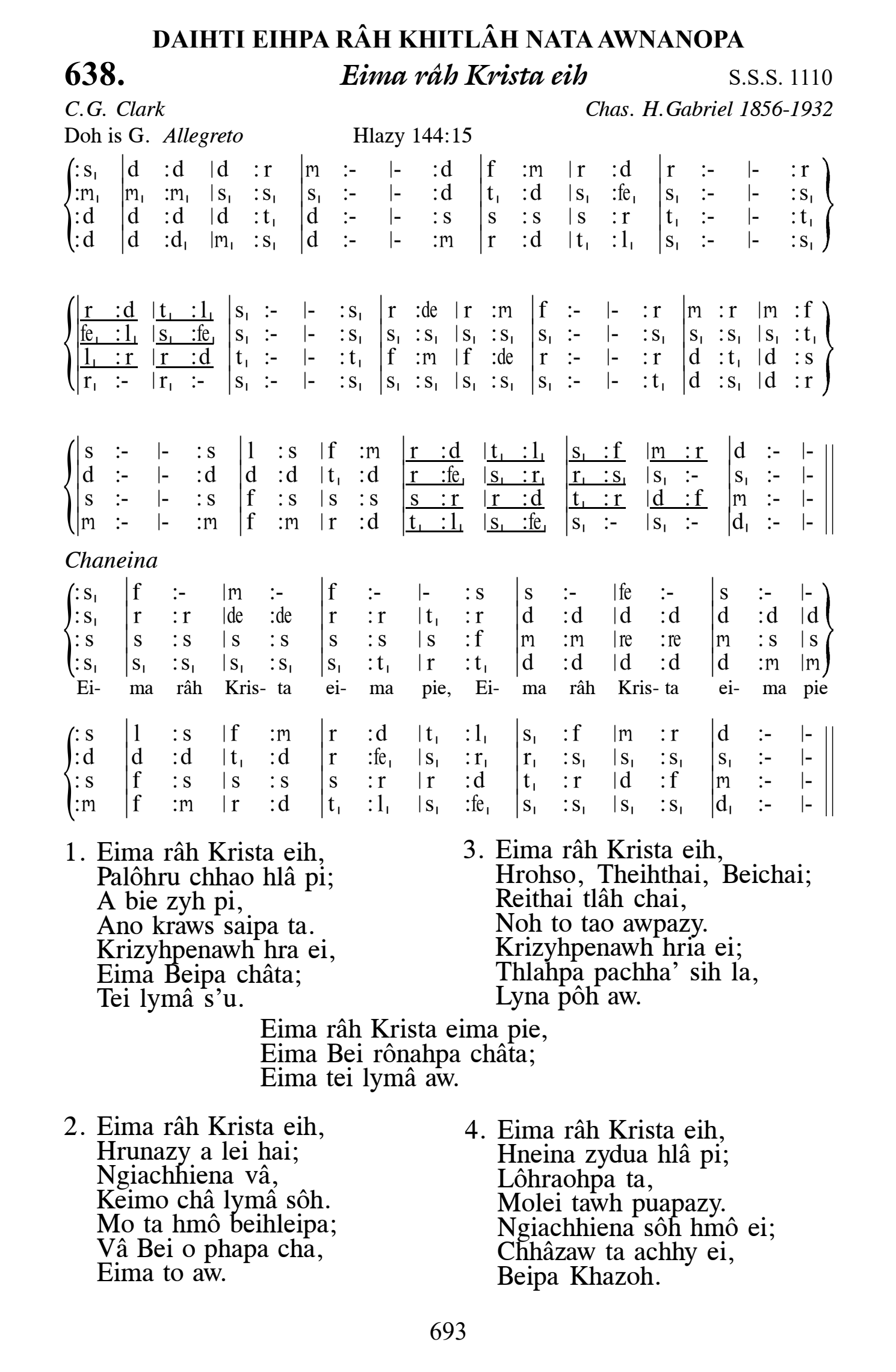Hymn 638, “Eima râh Krista eih”, Edition 13