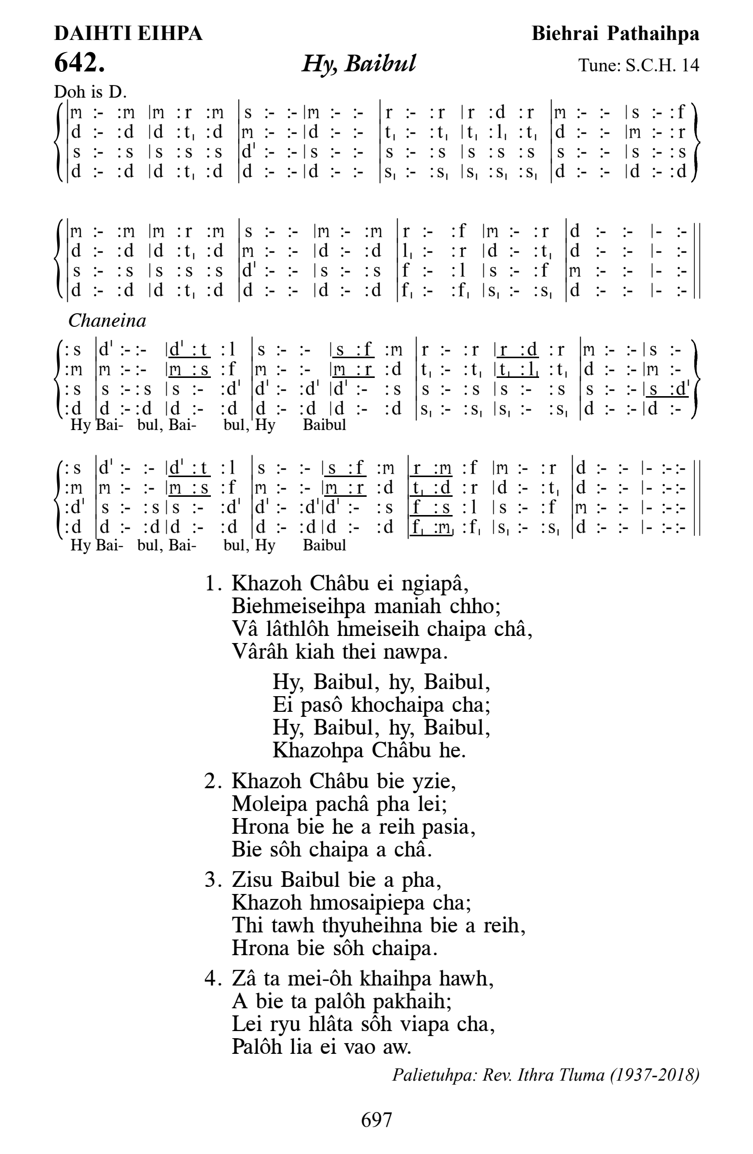 Hymn 642, “Hy, Baibul”, Edition 13