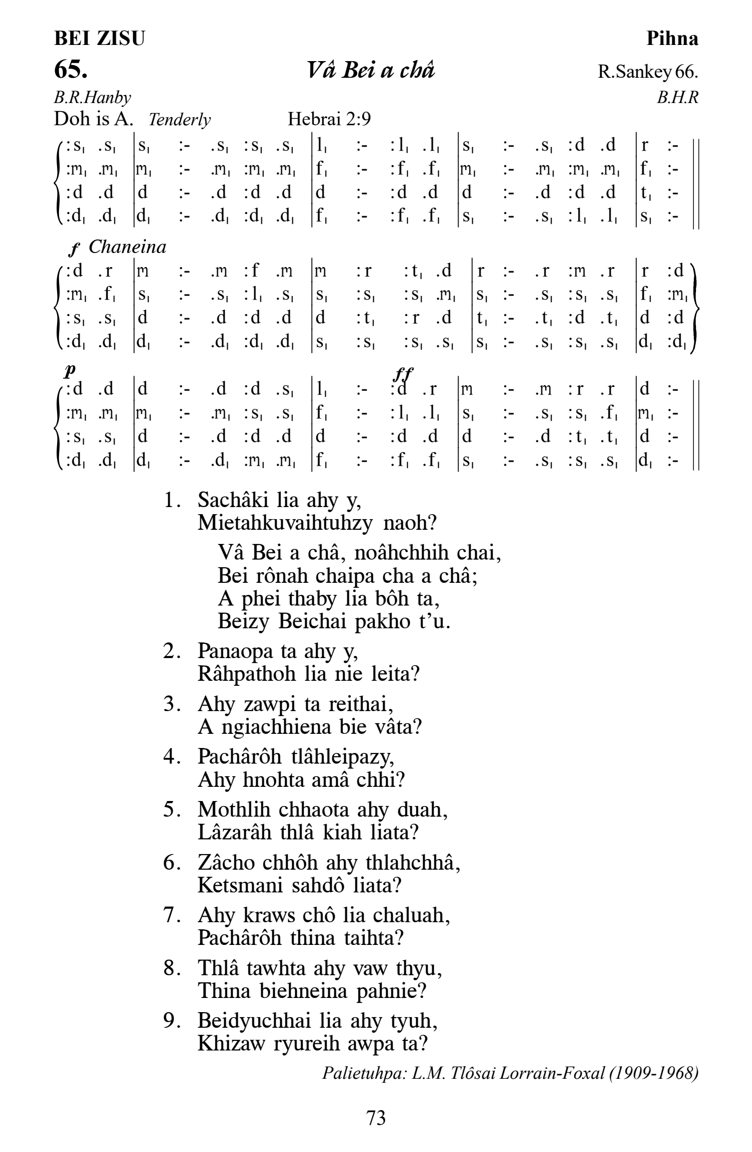 Hymn 65, “Vâ Bei a châ”, Edition 13