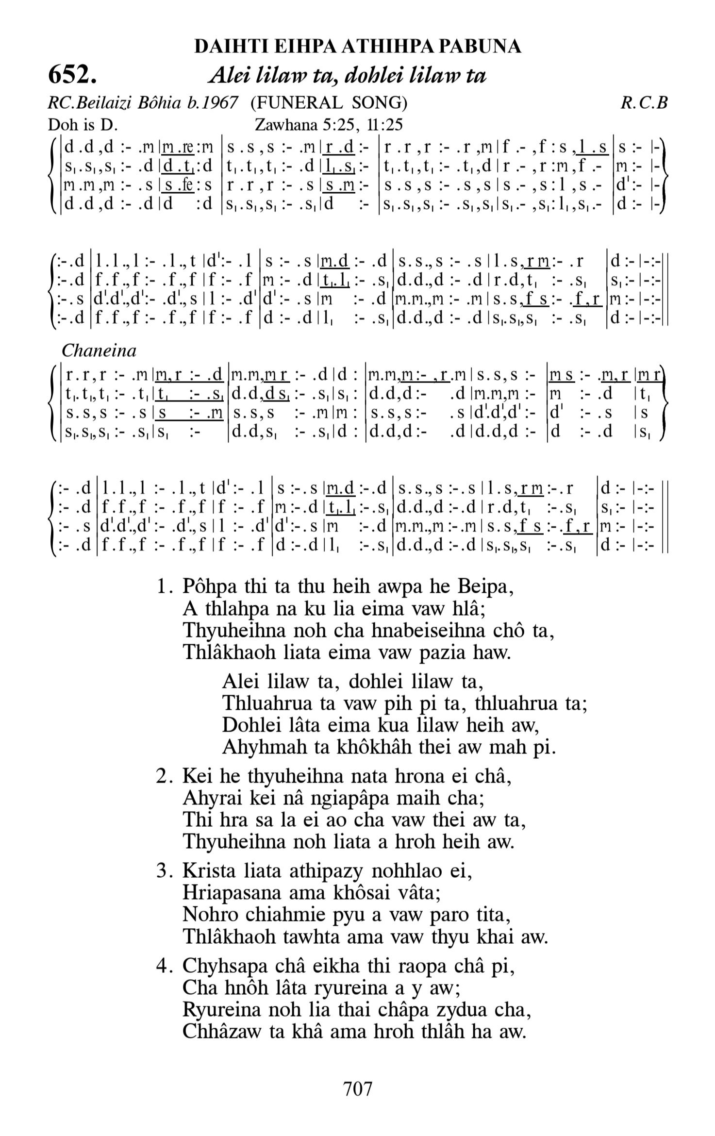 Hymn 652, “Alei lilaw ta, dohlei lilaw ta”, Edition 13