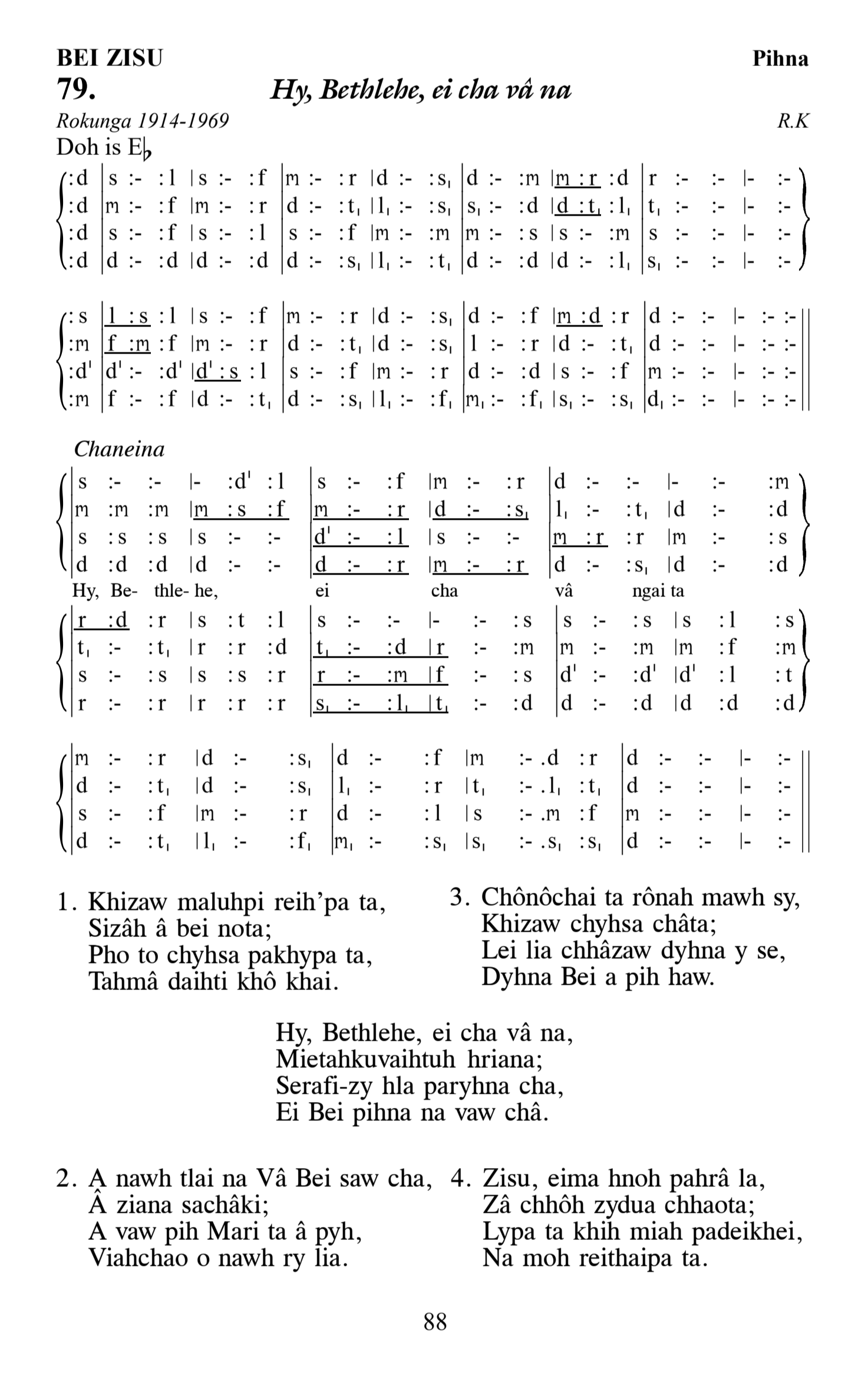Hymn 79, “Hy, Bethlehe, ei cha vâ na”, Edition 13