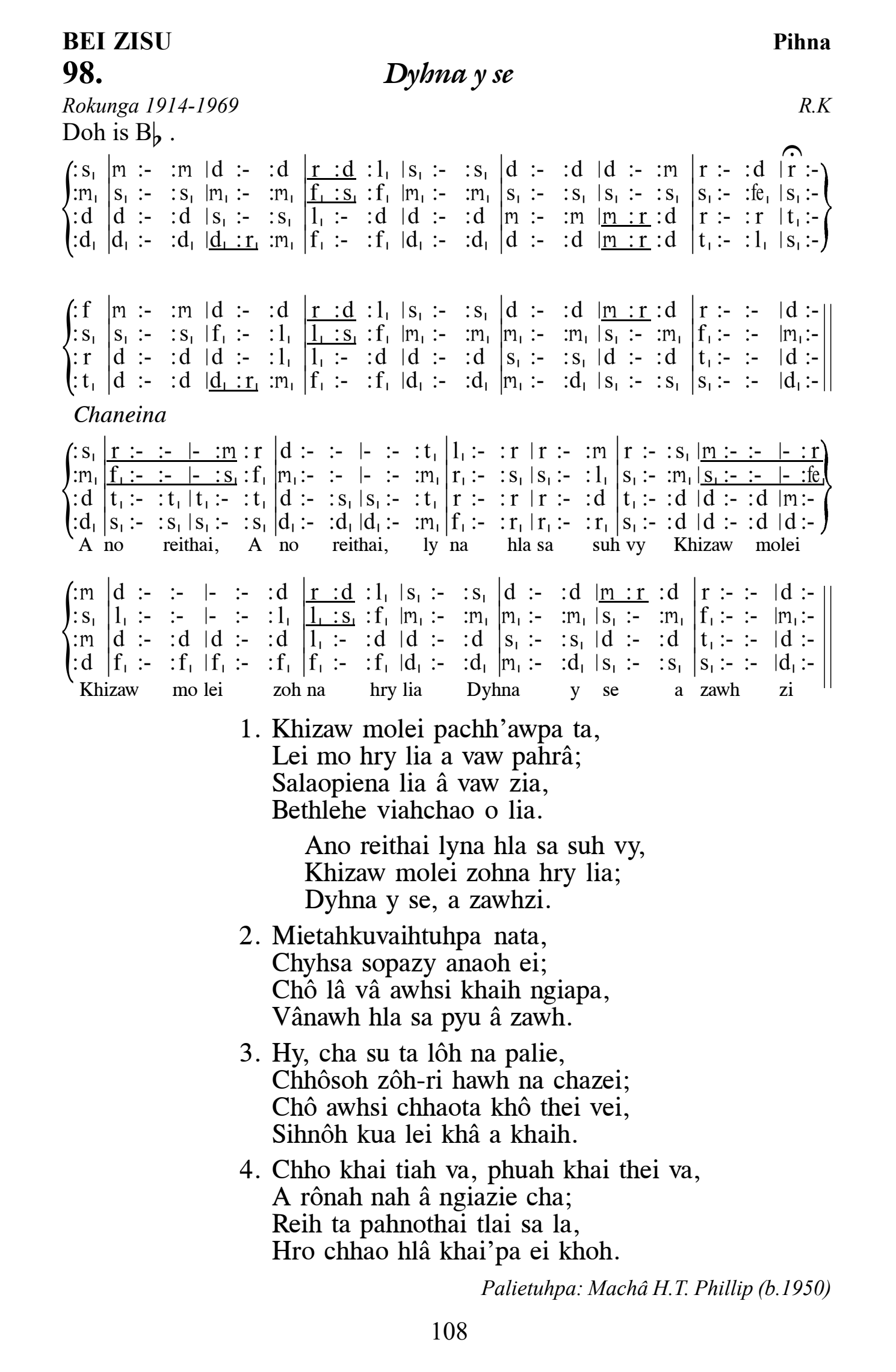Hymn 98, “Dyhna y se”, Edition 13